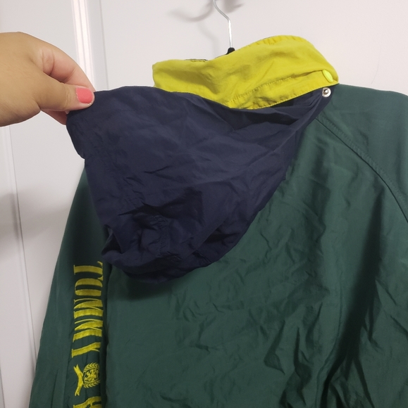VINTAGE TOMMY HILFIGER Green Embroidered Patch Windbreaker Jacket - Picture 8 of 16